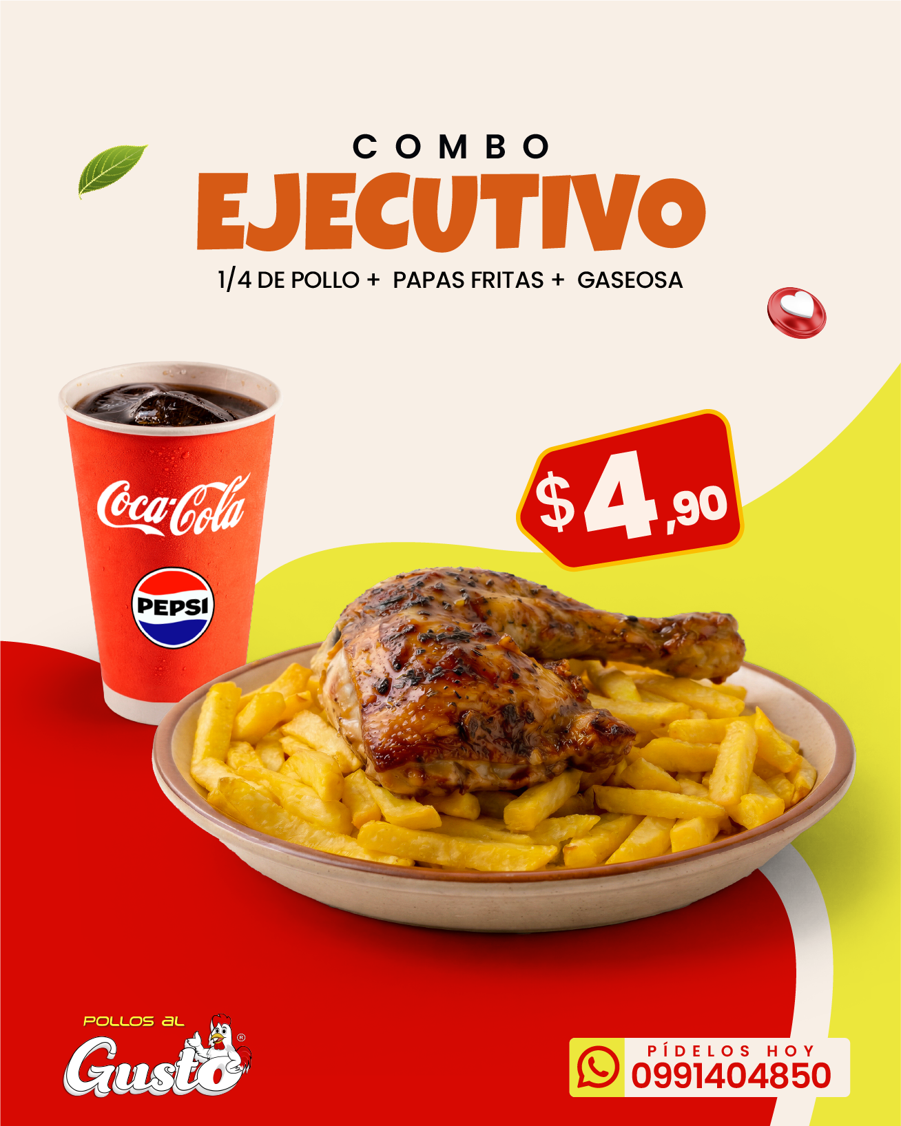 COMBO EJECUTIVO- PERSONAL - POLLOS AL GUSTO-MENU - CATEROGIA PERSONAL@2x