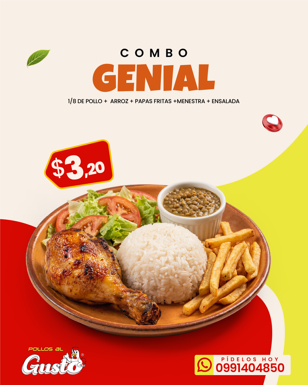 COMBO GENIAL-POLLOS AL GUSTO-MENU - CATEROGIA PERSONAL@2x