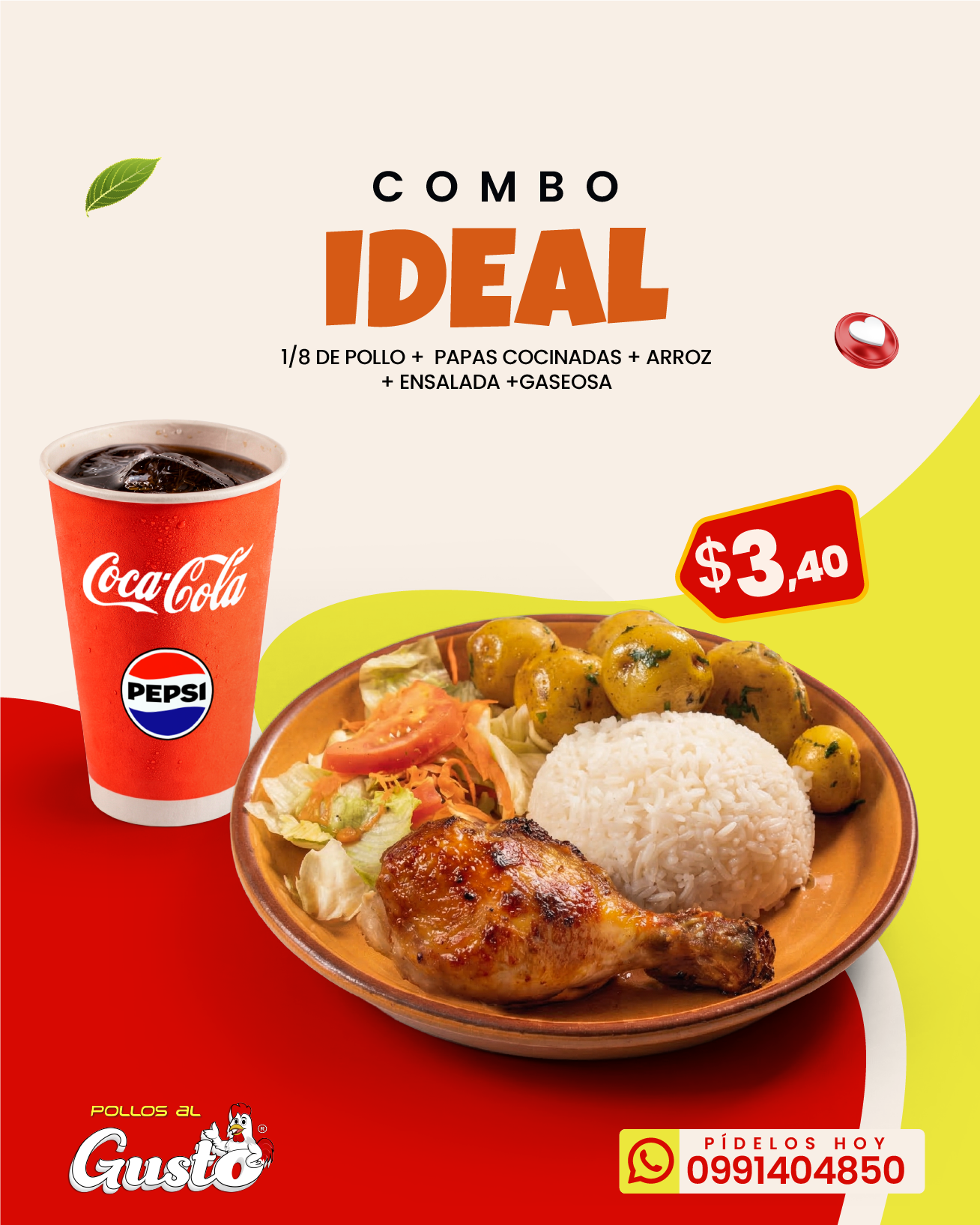 COMBO IDEAL-POLLOS AL GUSTO-MENU - CATEROGIA PERSONAL@2x